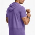 thumbnail image 4 of BVnarty Men's Short Sleeve Hooded Mesh T-Shirt Moisture Wicking Summer Outdoor Training Running Hiking Regular Fit Top Purple XXL, 4 of 9