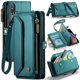 thumbnail image 1 of Bandolera para iPhone X XS Cartera【Bloqueo RFID】con Ranura para Billetes con Cremallera y 7 Tarjeteros, Correa Magnética para Hombro y Muñeca de Cuero PU Suave para iPhone X XS Cartera para Mujer, 1 of 10