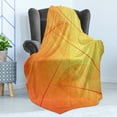thumbnail image 4 of Orange Soft Flannel Fleece Throw Blanket, Autumn Nature Fall Season Themed Dried Leaves with Skeleton Vivid Veins Close, Cozy Plush for Indoor and Outdoor Use, 60" x 80", Orange Yellow, by Ambesonne, 4 of 5