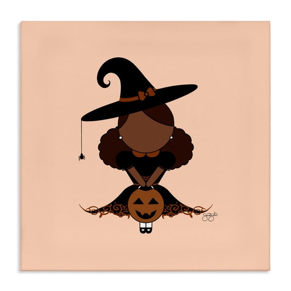Stupell Industries Trick Or Treat Witch Canvas Wall Art design by Sierra Siler, 17 x 17
