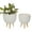 White Indoor Outdoor Modern Solid Round S/2 16", 14"H, variant on DecMode Ceramic Contemporary Planter Set of 2 16", 13"H, Matte White Finish with Natural Toned Wooden Legs