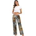 thumbnail image 6 of FREEAMG Women Pajama Pants Lounge Pants Long Stretch Comfy Sleepwear Zebras Exotic Palm Leaves, 6 of 7
