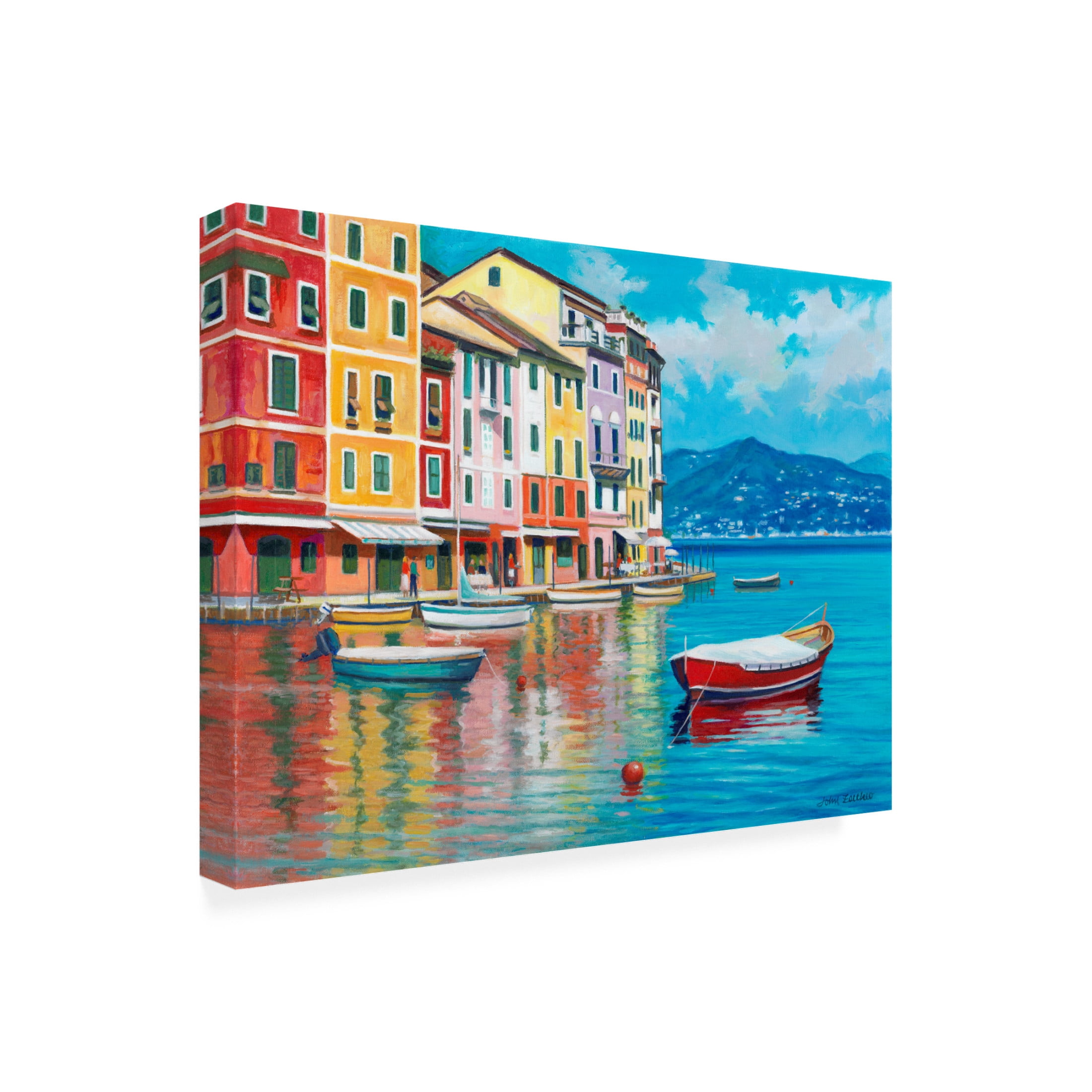 Canvas Wall Art - John Zaccheo 'Portofino' Wall Art for Living Room, Bedroom, or Office Décor by Trademark Fine Art - 47 x 35 Inches