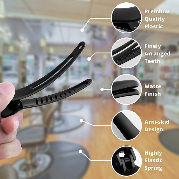 Paquete de 12 Pinzas para Cortar Cabello Profesional Rojo Verde Negro