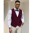 thumbnail image 3 of COOFANDY Men's V-Neck Sleeveless Business Suit Vests Slim Fit Wedding Waistcoat Christmas Vest, 3 of 7