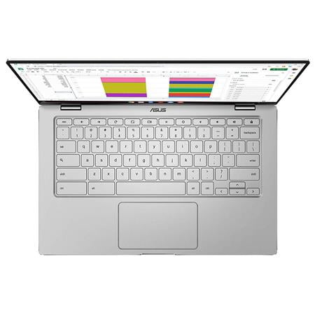 ASUS - Flip C434TA 2-in-1 14" Touch-Screen Chromebook - Intel Core m3 - 4GB Memory - 64GB eMMC Flash Memory - Spangle Silver