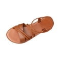 thumbnail image 2 of Women's Flat Sandals Strappy Dressy Ankle Strap Casual Summer Thong Sandals for Beach,41, 2 of 6