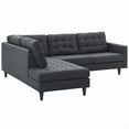 thumbnail image 4 of Modway Empress 2 Piece Upholstered Fabric Left Facing Bumper Sectional in Gray, 4 of 9