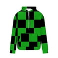 thumbnail image 5 of ZCFZJW Mens Casual Drawstring Hooded Sweatshirts Fashion Plaid Print Long Sleeve Warm Pullover Tops Trendy Oversized Baggy Hoodie Outwear Coat with Pocket Green XL, 5 of 5