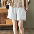 thumbnail image 5 of IUYRTFE Women's High Waist Loose Fit Summer Shorts with Pockets Elastic Waist Casual Straight Leg Bottoms, 5 of 5