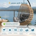 thumbnail image 3 of Eurhowing 4" Thick Egg Chair Cushion Replacement, Waterproof & Non-Slip Outdoor Patio Swing Chair Cushions, High-Density Soft Hanging Basket Seat Cushion, Silver Gray, 3 of 9