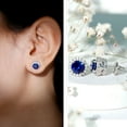 thumbnail image 3 of Rosec Jewels Lab Grown Blue Sapphire Stud Earrings for Women - 6 mm - AAAA Grade - Sapphire Moissanite Earrings with Screw Back, 10K White Gold, 3 of 7