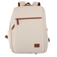 thumbnail image 4 of Beige 20-35L Waterproof Travel Backpack with USB Charging Port - Fits 16-Inch Laptop, Adjustable Shoulder Straps, Suitcase Strap, 180° Opening Main Compartment for College, Daily Commute & Trips,, 4 of 6