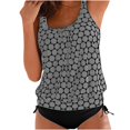 thumbnail image 5 of QUNYINEY Modest Womens Bathing Suits Tankinis Graphic 2 Piece Swimwear High Waisted Crew Neck Triangle Swimsuit Sets, 5 of 5