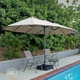 thumbnail image 4 of Home Zone Living 15x9 Ft Double Head Patio Umbrella with Base, 36 LED Lights, Sand Bags, UV resistant & Waterproof, 213 LBS Total Weight, Beige Tan, 4 of 8