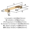 thumbnail image 4 of Amerock Bridgeport 3-3/4 inch (96mm) Center-to-Center Champagne Bronze Cabinet Pull - 10 Pack, 4 of 5