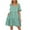 Green, variant on IROINNID Dresses For Women Plain Comfy V-neck Solid Color Three-Layer Pleated Loose Dress Summer