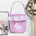 thumbnail image 4 of asddcavvf Children's Easter Embroidered Rabbit Nursery Storage Easter Easter With Flowers Storage for College Dorm Canvas Wardrobe Collapsible Storage Container, 4 of 4