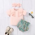 thumbnail image 2 of Vedolay Girl Summer Short Sets Toddler Girls Outfits Short Sleeve T-Shirt and Shorts 2 Pcs Summer Clothes Set,Pink 6-12 Months, 2 of 4