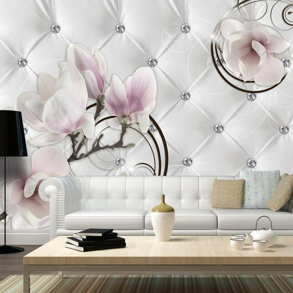 Tiptophomedecor Peel and Stick Floral Wallpaper Wall Mural - Flower Luxury - Removable Wall Decals