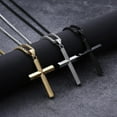 thumbnail image 5 of Beveled Edge Cross Necklace for Men Stainless Steel Chain Cross Pendant Necklace for Men, 5 of 6