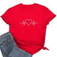 thumbnail image 7 of Viikei Women Blouses Dressy Summer Short Sleeve Shirts Womens Workout Tops,Fashion Women's Short Sleeve Casual Printed Loose T-shirt Tops Red S, 7 of 7