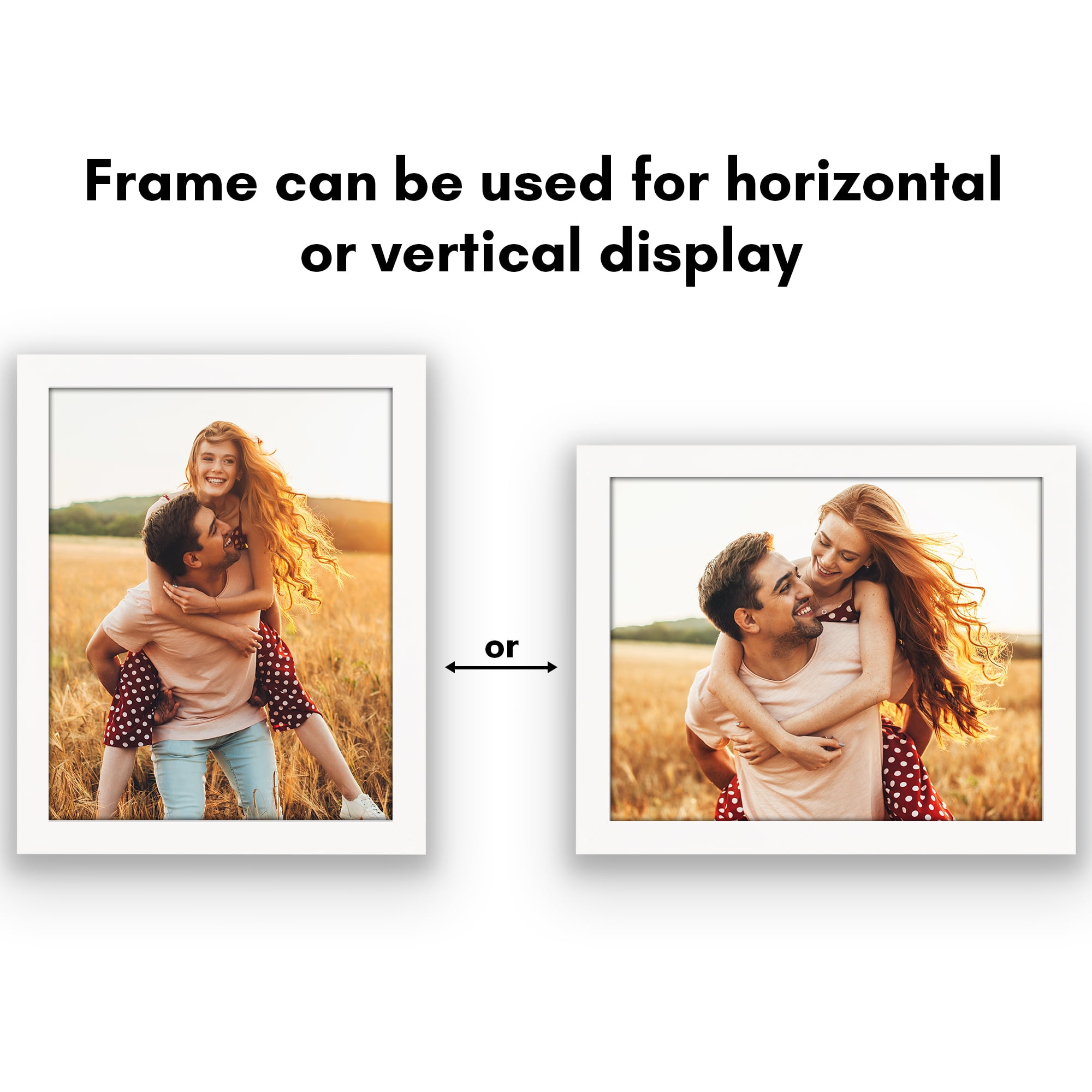 Americanflat 8" x 10" Gallery-Style Picture Frame to Secure Artwork, Prints, and Photos - White