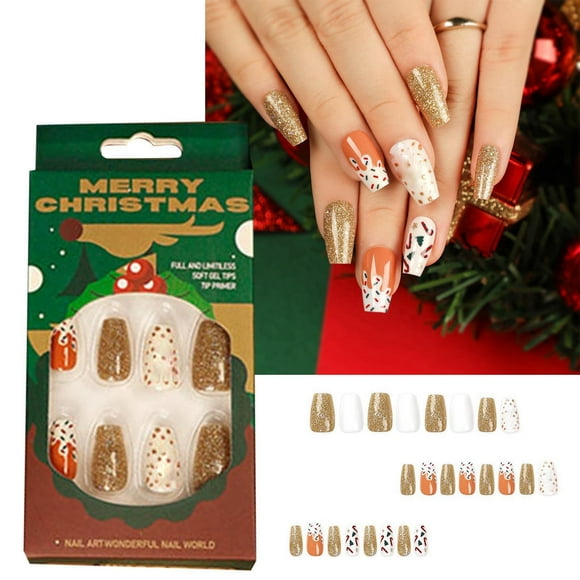 CYC Christmas Candy Cookies Manicure Removable Wearable Nails Border Exclusive Ballet False Nails Glue 1ml