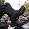 thumbnail image 2 of Mens Waterproof Mid Calf Fishing & Tide Pool Rain Wellies Slip Resistant Thick Rugged Sole Rubber Booties, Durable Footwear for Beach Wading, Farming, Outdoor Rainy Activities Black D, 2 of 6