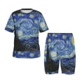 thumbnail image 1 of Fotbe The Starry Night Pijama Estampada de 2 Piezas para Niños – Ropa de Dormir de Manga Corta Cómoda para Niños y Niñas, Camiseta y Shorts de Algodón-Large, 1 of 6