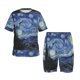 thumbnail image 1 of Balery The Starry Night Conjunto de Pijama Infantil de Manga Corta con Estampado – Ropa de Dormir de Algodón Suave-3X-Large, 1 of 6