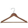 thumbnail image 2 of Proman Products Kascade Wooden Hanger with a loop on the hook, shoulder notches, and Locking Bar in natural color finish, 50 pcs / box., 2 of 5