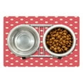 thumbnail image 1 of Retro Pet Mat for Food and Water, Exquisite Pattern Composition with Daisy Blooms on Pink Backdrop, Non-Slip Rubber Mat for Dogs and Cats, 18" X 12", by Ambesonne, 1 of 2