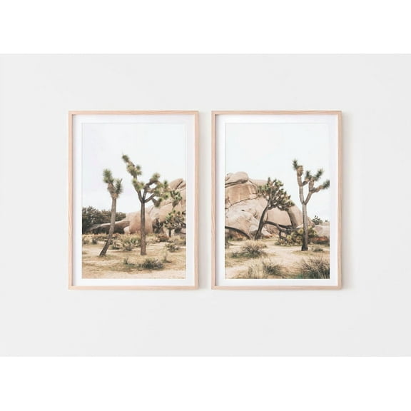 Luvia Joshua Trees Set Of 2, Desert, Boho Desert Set, Pastel Landscape Photography, Joshua Tree Poster, , Modern Wall Decor Set 2 Prints 8x12 UNFRAMED