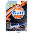 thumbnail image 3 of 1980 Chevrolet Silverado Pickup Truck "Gulf Oil" Light Blue with Stripes "Zingers!" Series Limited Edition to 4800 pieces Worldwide 1/64 Diecast Model Car by Johnny Lightning, 3 of 3