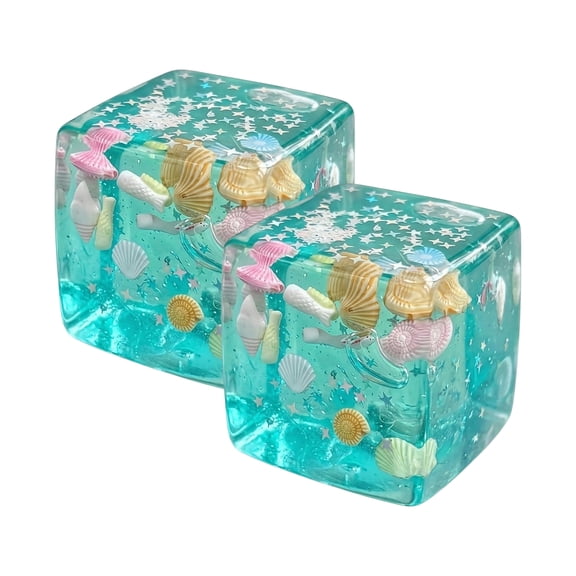 Ocean Seashell Cube Squishy Toy, Soft Slow Rising Sensory Squeeze Stress Ball, Stress Relief & Anxiety Relaxation Companion For Home Travel Study Breaks Parties Novelty Gifting ,2Pc