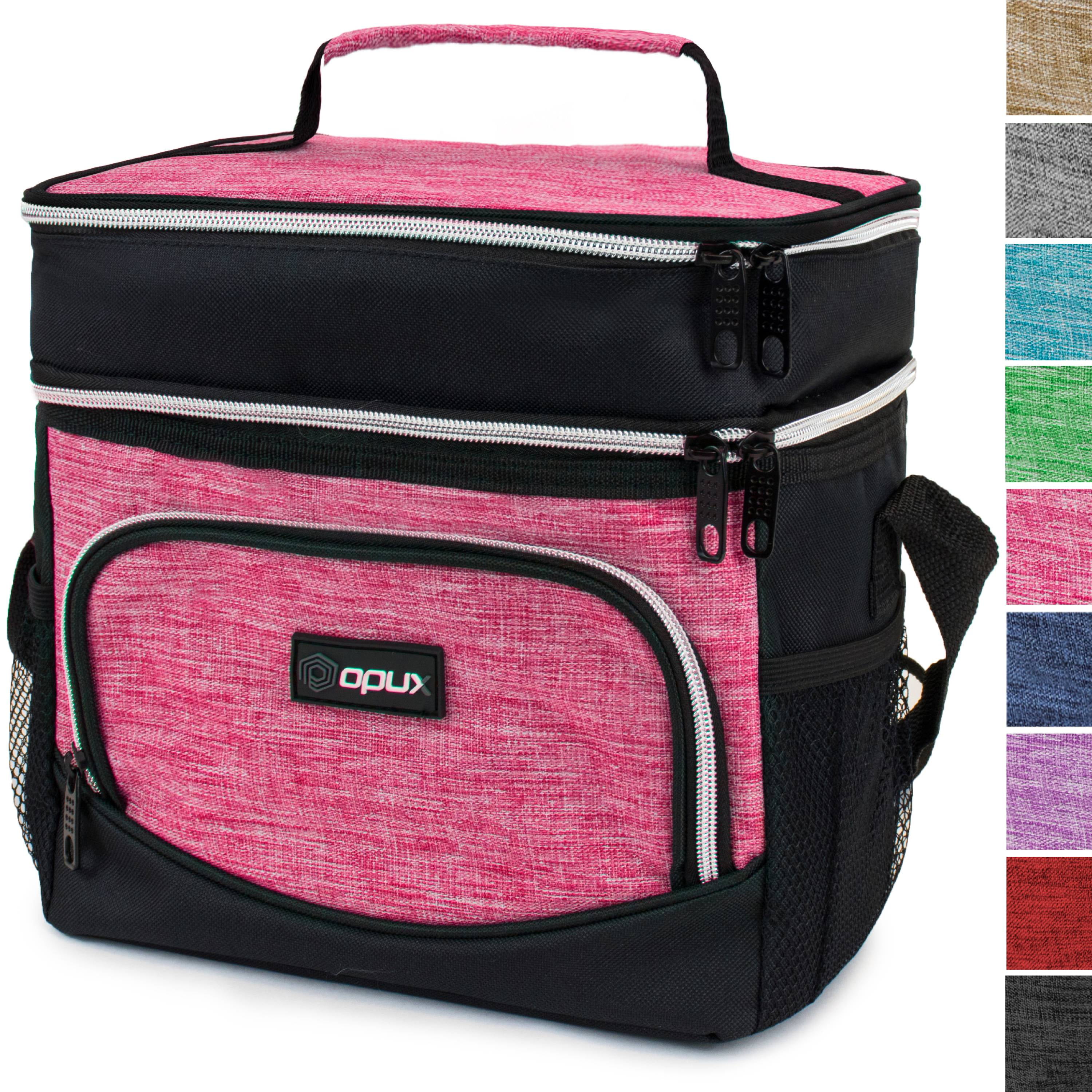 B Box Lunch Bag OPUX Insulated Dual Compartment Lunch Bag, Double Deck Lunch Box for
