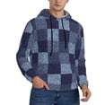 thumbnail image 2 of Sikiie Blue Gingham Buffalo Check Men's Hoodie, Essentials Hoodie, Sweatshirt, Pullover Hooded Sweatshirt for Men-Small, 2 of 7