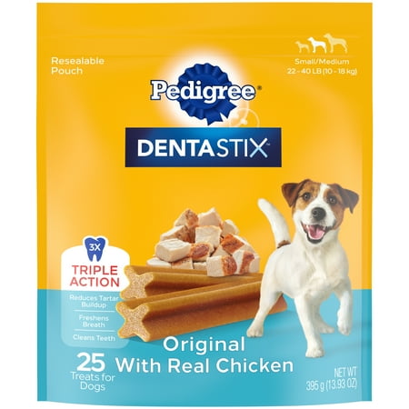 UPC: 0023100139920 | PEDIGREE DENTASTIX Small/Medium Dog Dental Treats Original Flavor Dental Bones 14.1 oz. Pack (25 Treats)