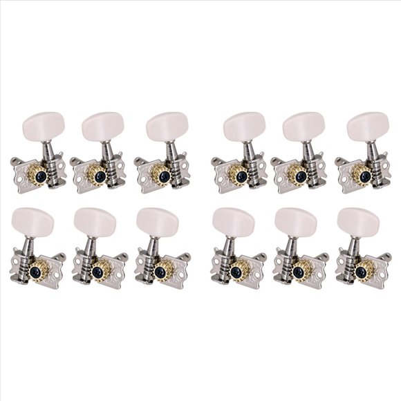 Clavijas de AfinacióN de Guitarra 6R6L, 12 Piezas, Cabezales de MáQuina Abiertos, Pieza de Afinadores Clavija de AfinacióN de Guitarra FolclóRica AcúStica