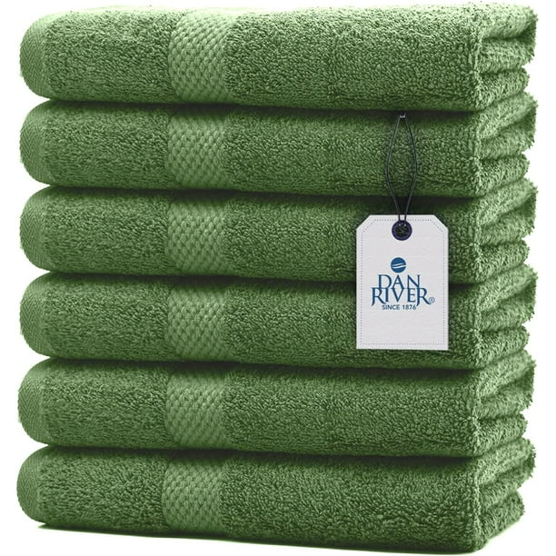 DAN RIVER 100 Cotton Hand Towel Set of 6 Ultra Soft Bathroom Hand