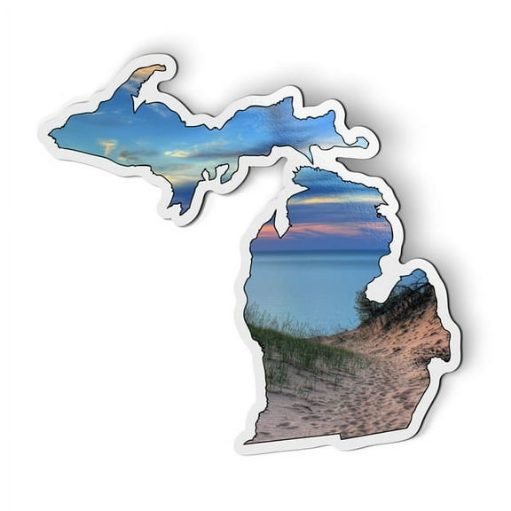 Michigan Dunes Lake Beautiful Sunset - 5.5" Magnet for Car Locker Refrigerator