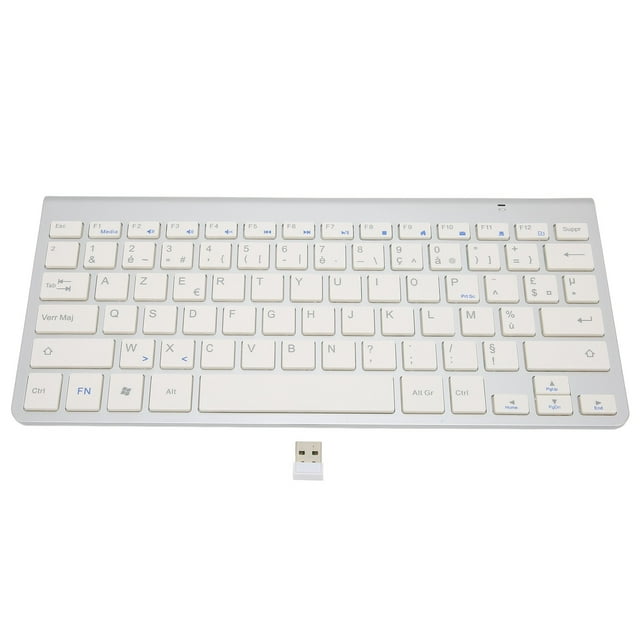 Wireless Keyboard Stylish Portable Wireless 2.4g Plug and Play Bilingual Keyboard for Desktops Laptops TabletFrench English Bilingual