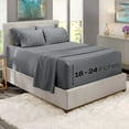 thumbnail image 4 of Clara Clark Hotel Luxury Microfiber Extra Deep Pocket 6 Piece Bed Sheets Set, Fits 18'-24", Twin XL, Grey, 4 of 5