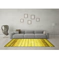 thumbnail image 3 of Ahgly Company Machine Washable Indoor Round Abstract Yellow Contemporary Area Rugs, 6' Round, 3 of 4