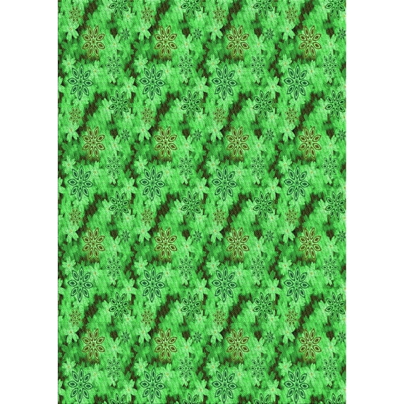 Ahgly Company Indoor Rectangle Patterned Green Area Rugs, 7' x 9'