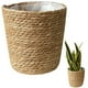 thumbnail image 2 of WORGEOUS Canasta de flores tejida a mano planta de paja tejida maceta de planta tejida de interior macizo de flores decorativas, 2 of 9