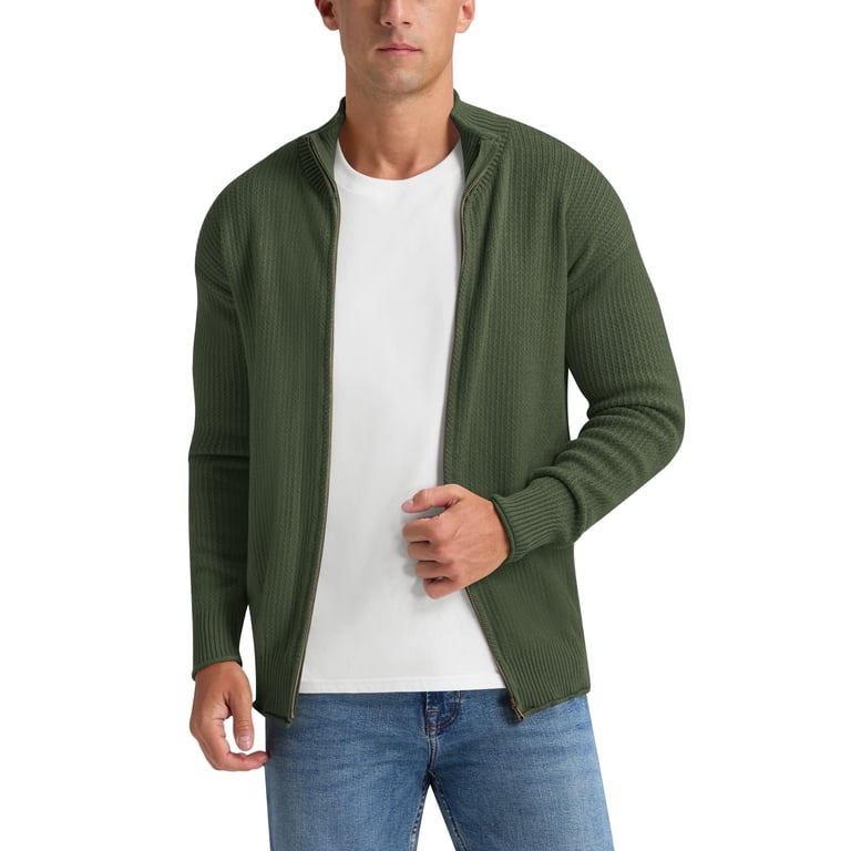Iceglad Men's Full-Zip Mock Neck Cardigan photo 1