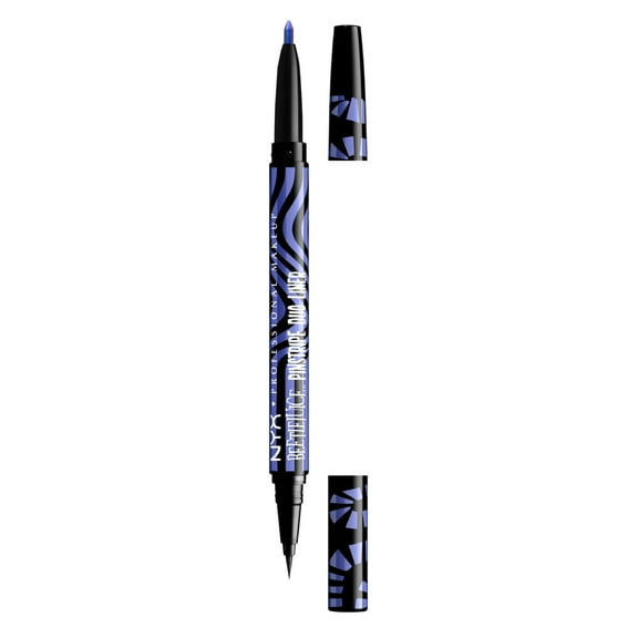 NYX Professional Makeup Pinstripe Duo Eyeliner Pen, Black & Purple, Chrome, 1 Kit