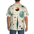 thumbnail image 3 of Mens Hawaiian Shirts Casual Short Sleeve Button Down Beach , Star Retro Mid Century Vintage Atomic Art, 3 of 5